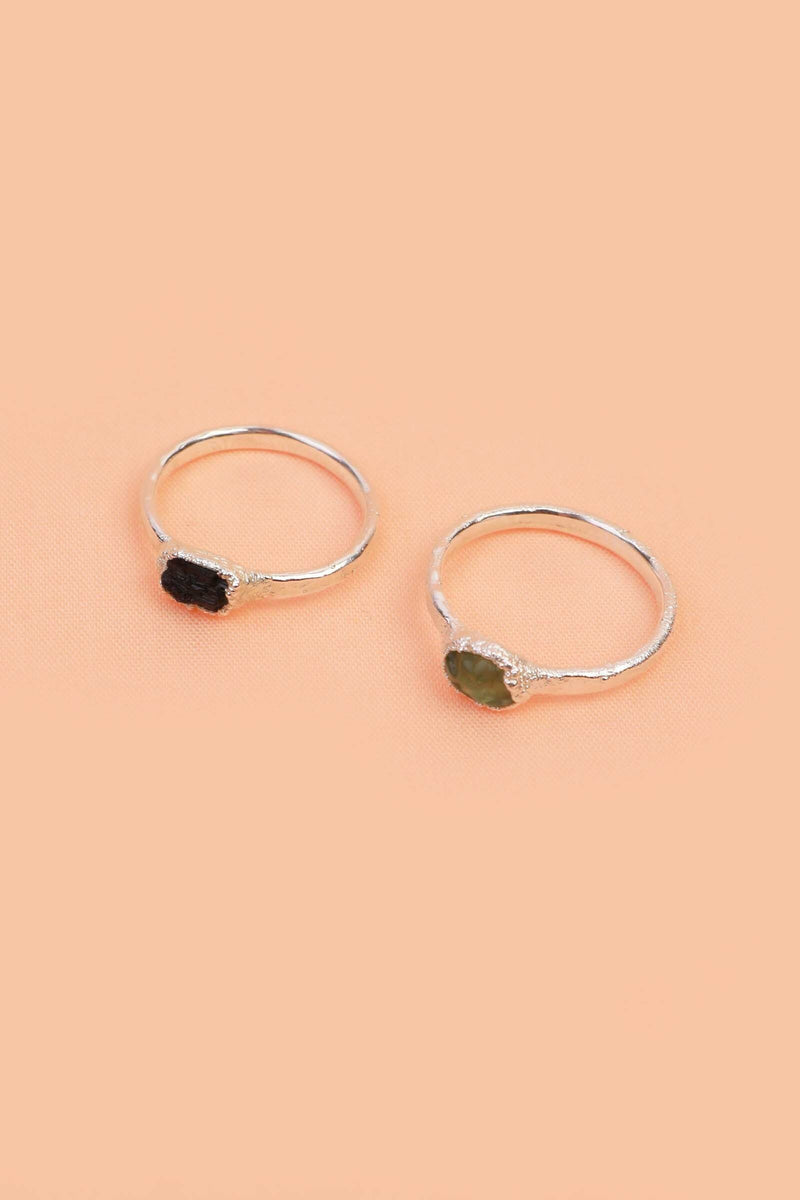 Raw Black Tourmaline Ring