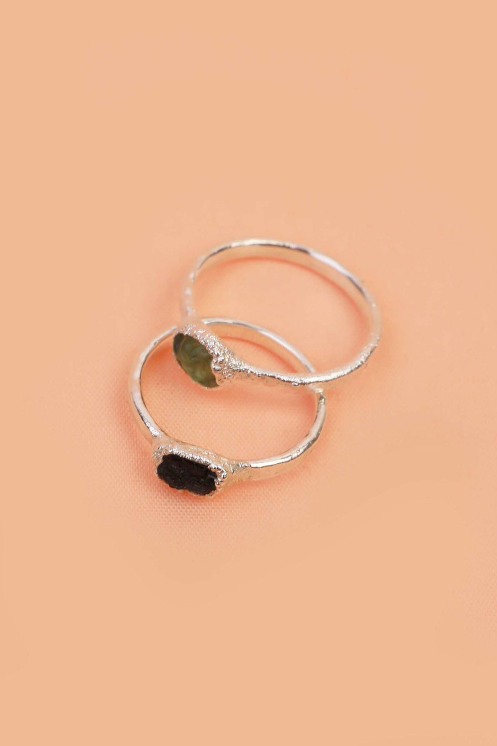 Raw Peridot Silver Ring