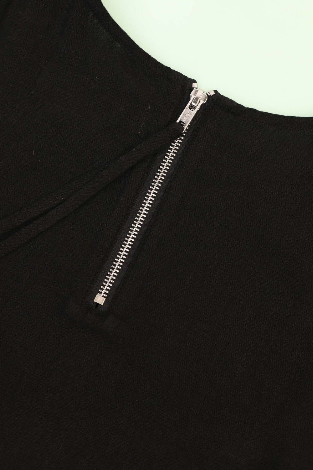 BASIC LINEN VEST BLACK