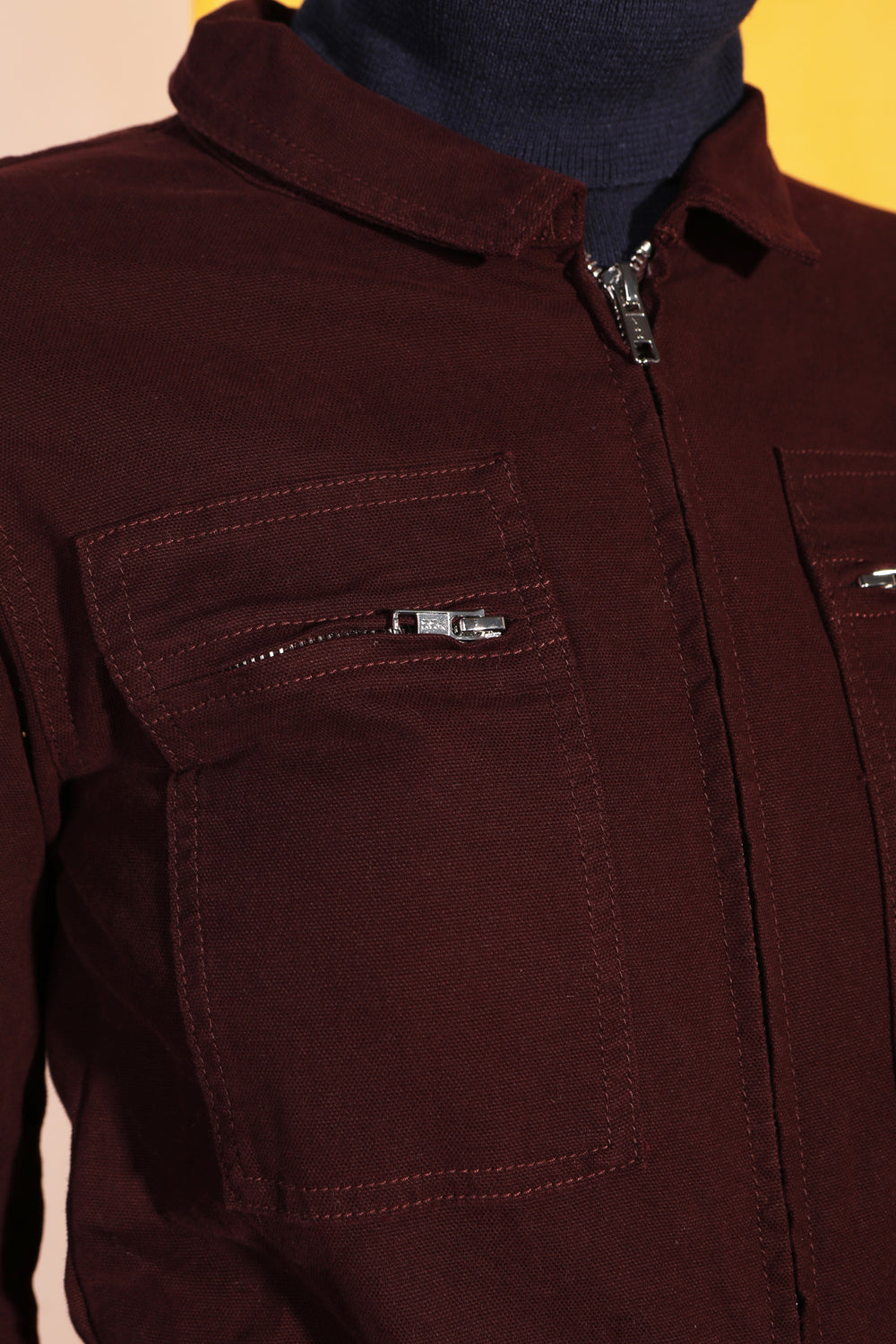 Danny Stretch Canvas Boilersuit Plum
