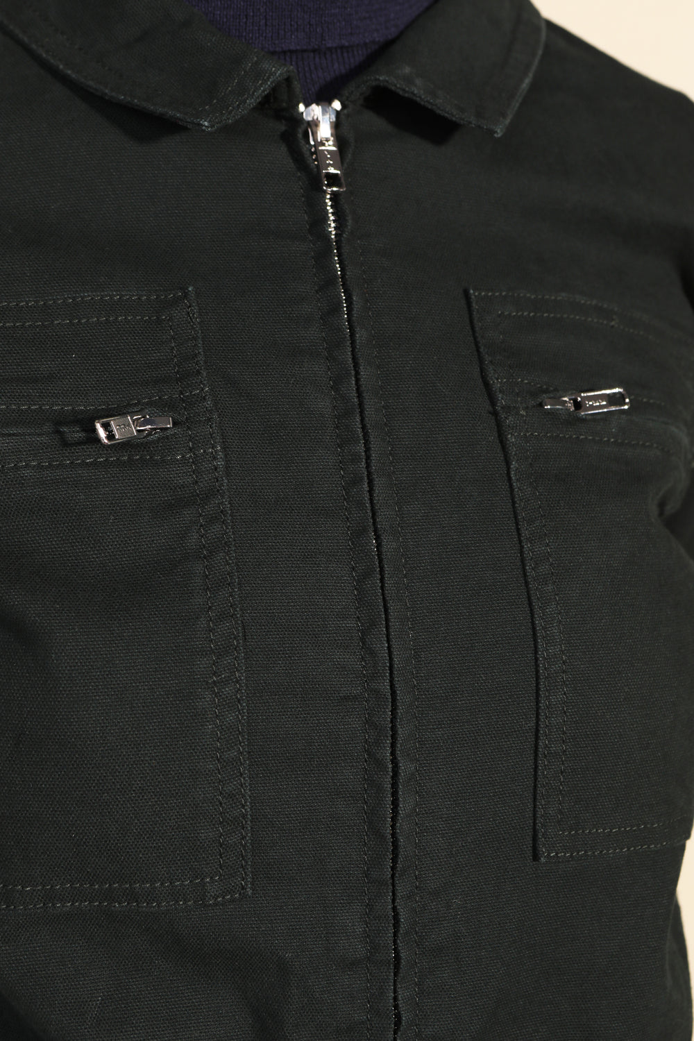 Danny Stretch Canvas Boilersuit Forest Green