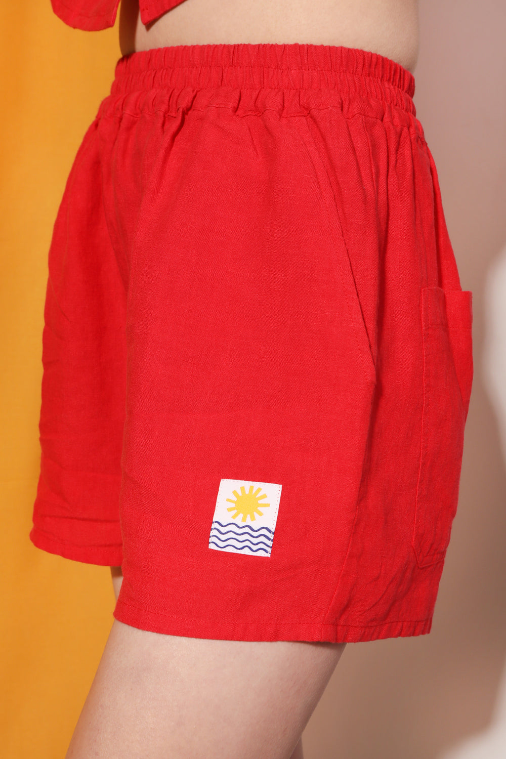 Basic Linen Shorts Vermillion