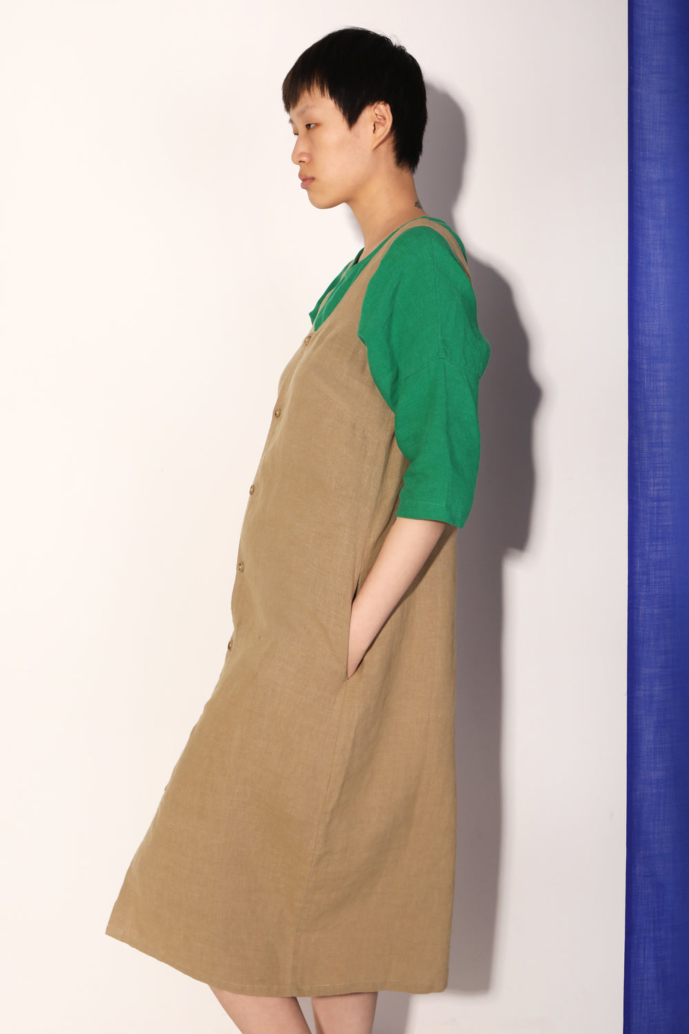 Button Front Slip Stone