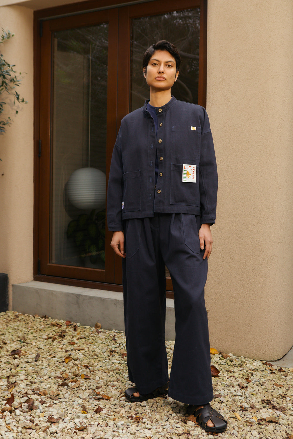WIDE CHORE COAT INK BLUE