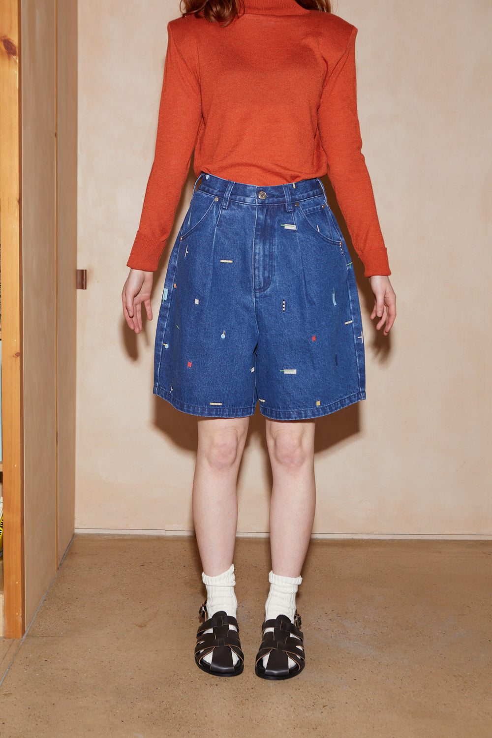 Mason Shorts Puzzle Embroidery
