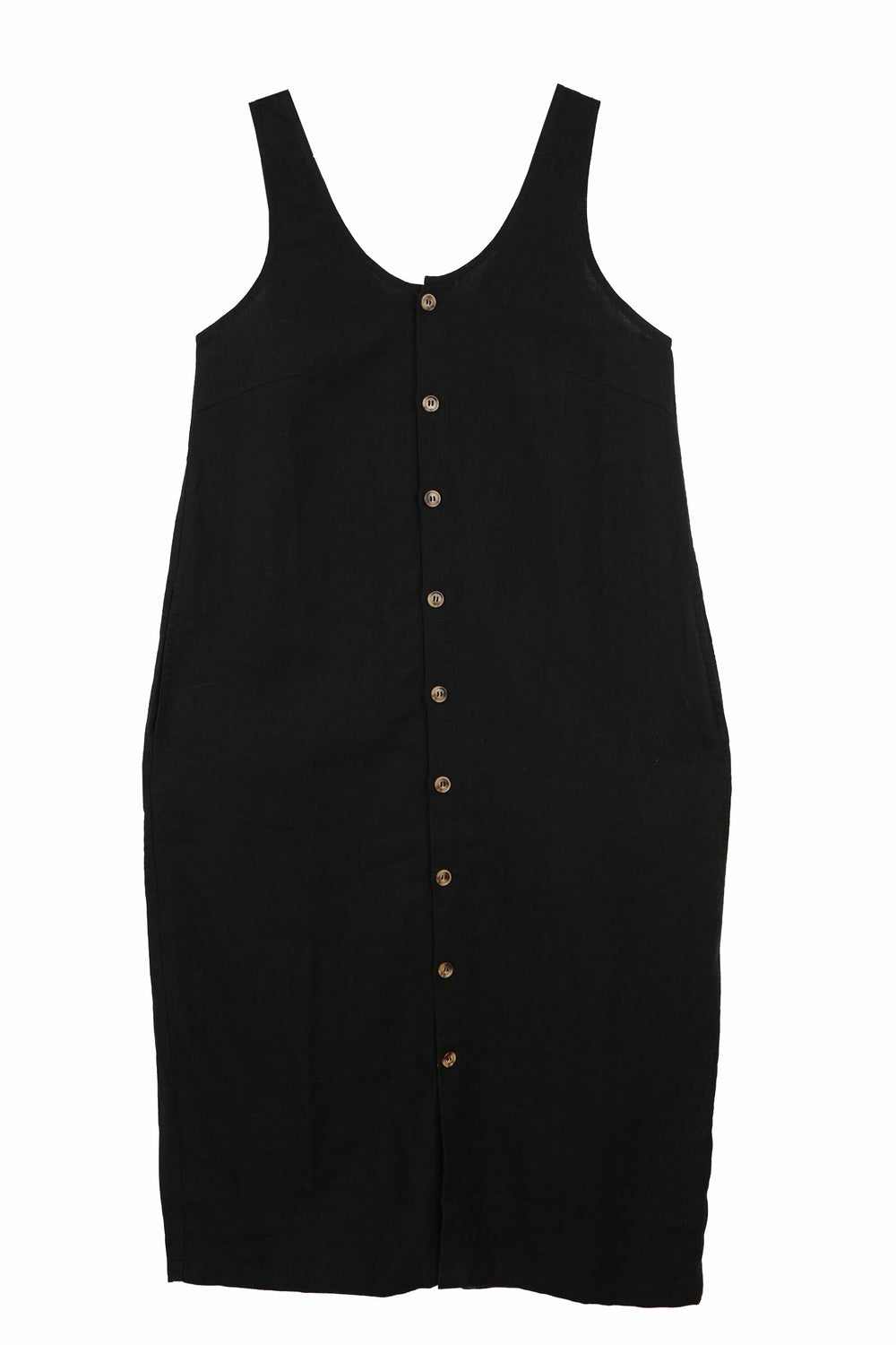 BASIC BUTTON FRONT SLIP BLACK