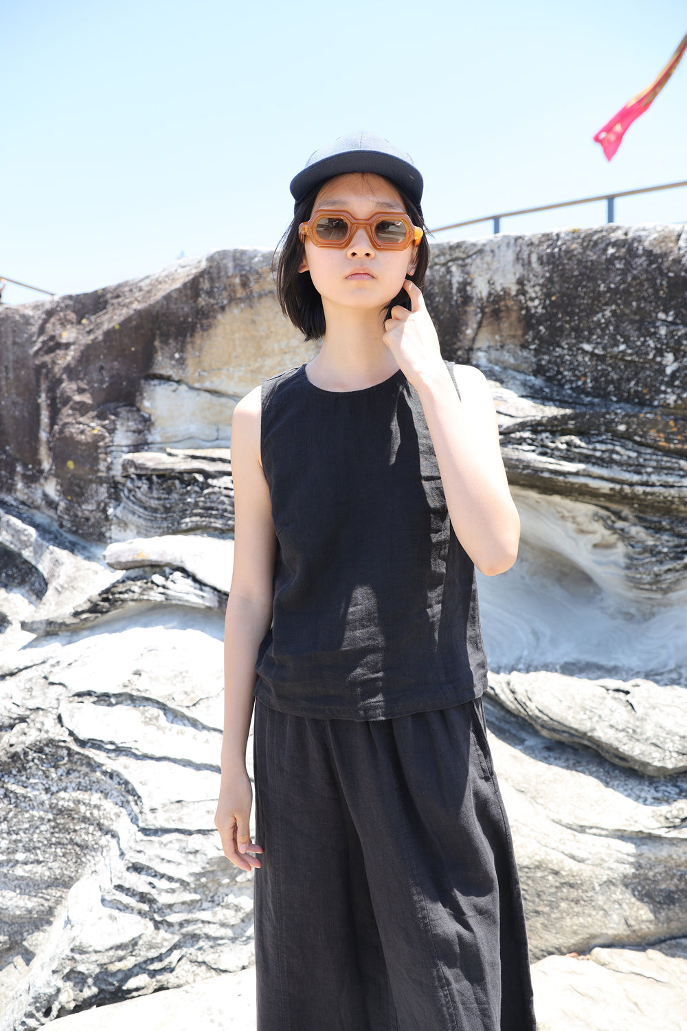 Basic Linen Trouser Black