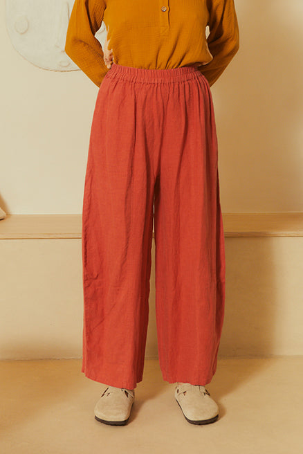 BASIC LINEN TROUSER PAPRIKA