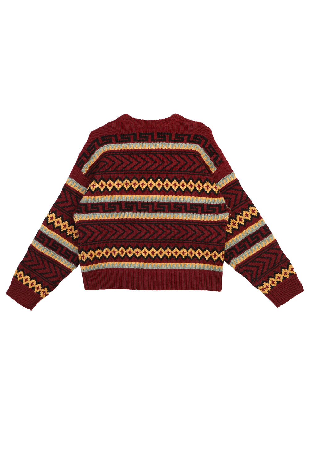 Bjorn Knit Burgundy Intarsia