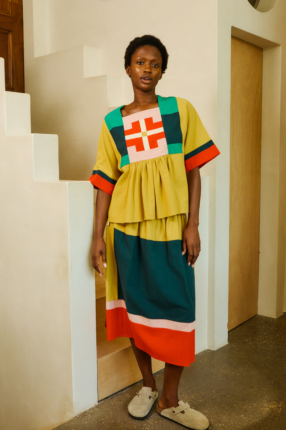 Vince Skirt Mustard Multi