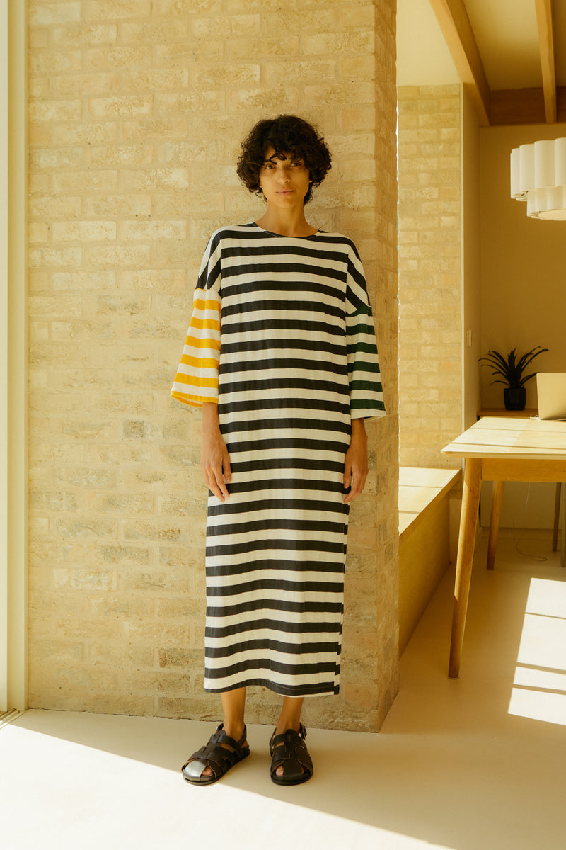 Carr Dress Patchwork Stripe