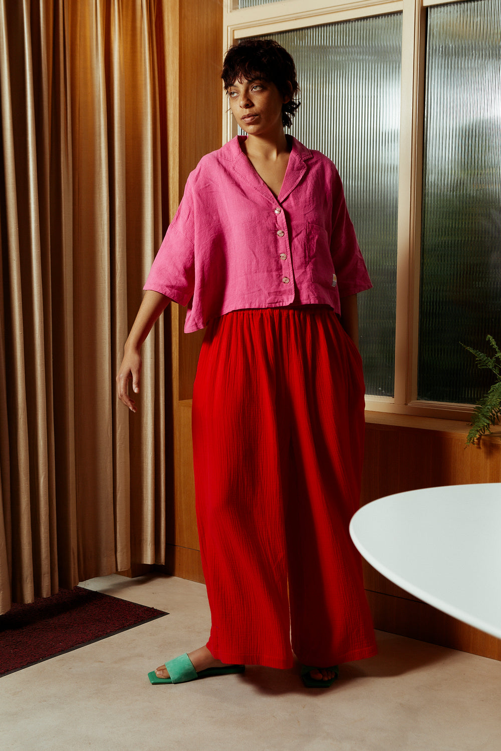 Maxim Linen Shirt Fuchsia