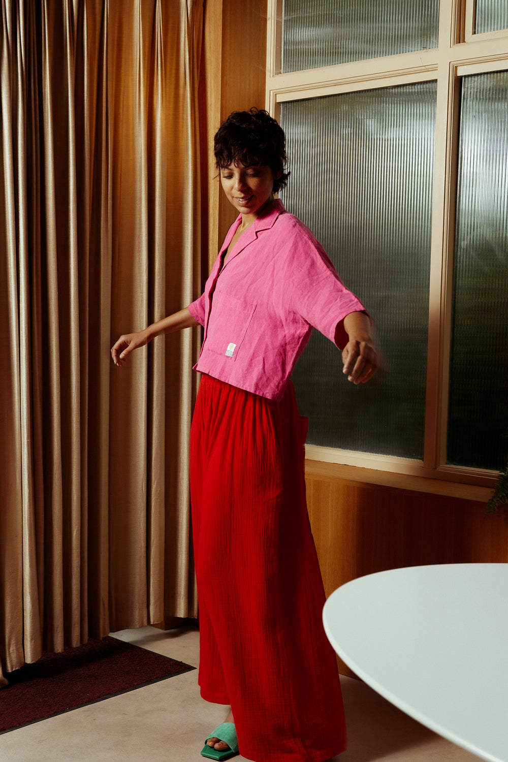 Maxim Linen Shirt Fuchsia