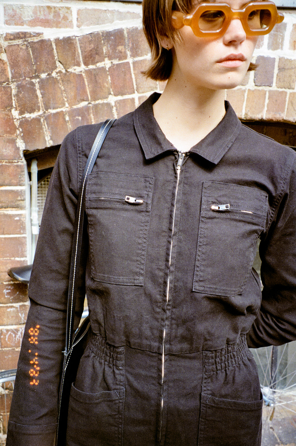 Danny Stretch Canvas Boilersuit Black